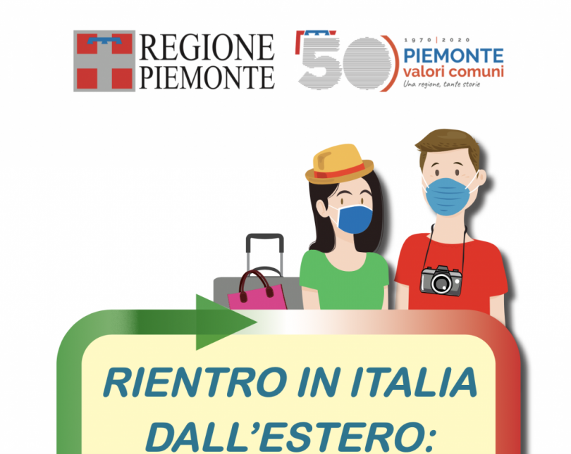 Aggiornato il vademecum con le indicazioni per il rientro in Piemonte